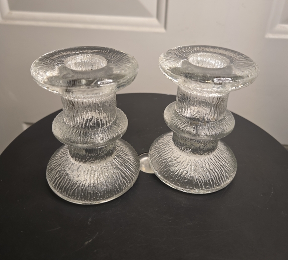 Iittala MCM Glass Candle Holders Set Of 2 - Picture 1 of 9